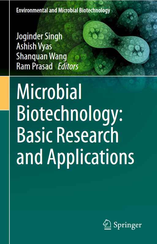Book cover of Microbial Biotechnology: Basic Research and Applications by Ram Prasad Book cover of Microbial Biotechnology: Basic Research and Applications by Ram Prasad